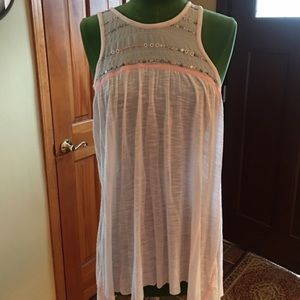 NWT Free People Flowy Tank with Embellishments